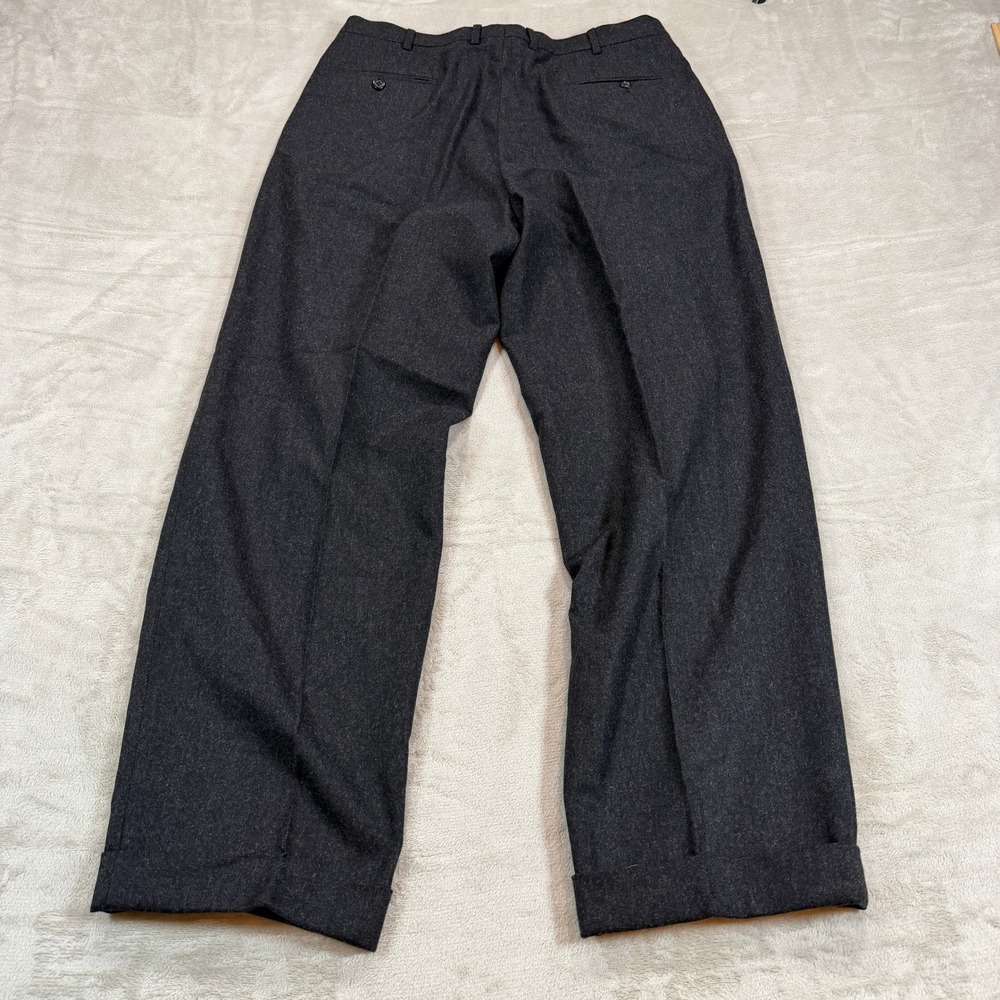 Gianluca Isaia Napoli Mens 34x30 Wool Cashmere Pleated Trousers Gray Italy EUC - Picture 2 of 14